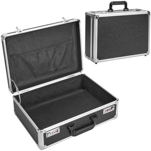 LOCKCURX File Organizer Storage Box, 16.9 x 12.2 x 6.3 Inch Metal Briefcase by LOCKCURX