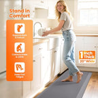 1-Inch Thick Anti-Fatigue Mat for Kitchen and Standing Desk, 20"x72", Grey - Image 5
