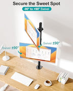 Stacked Monitor Mount for Max 32" Screens, Vertical Dual Monitor Stand - Image 5