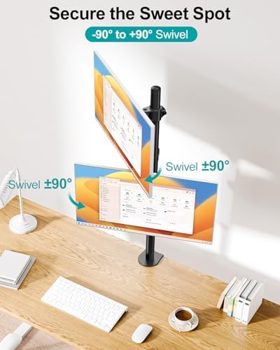 Stacked Monitor Mount for Max 32" Screens, Vertical Dual Monitor Stand - Image 5