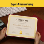 Single Sided Certificate Holders for Letter Size, 8.5 x 11 Bulk Award Certificate Cover for Graduation,Diploma, Documents, Marriage,Employee Appreciation, School,Office, Business (Burgundy, 100CT) - Image 2