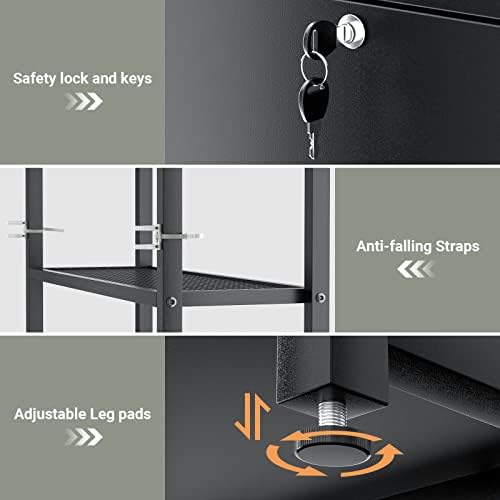 Homieasy Vertical Filing Cabinet with Bookshelf for Home Office, Black - Image 7