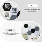 6.7 x 5.9 in 16 Pcs Hexagon Cork Board Tiles, Felt Pin Boards, Grey - Image 3