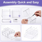 Chunful Acrylic 5-Slot Laptop Stand with Drawer, Adjustable Dividers - Image 4