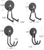 Heavy Duty Magnetic Hooks - Anti-Slide Garage Hanger, Magnetic Mounting for Garden Tools, Hose, Power Drill, Steel Pegboard, Workshop (8 Pack) - Image 2
