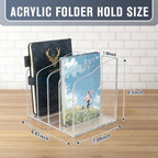 Clear Acrylic File Holder, Vertical Magazine Organizer 4-Slot for Office/Home/Classroom - Image 3