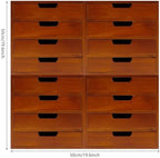 4-Pack Wooden Drawer Organizer Set, Stackable 4-Drawer Desktop Storage Cabinets in Modern Mahogany Wood - 16-Drawer Countertop Organizer for Office, Vanity, Home, and School (Wood Color) - Image 3