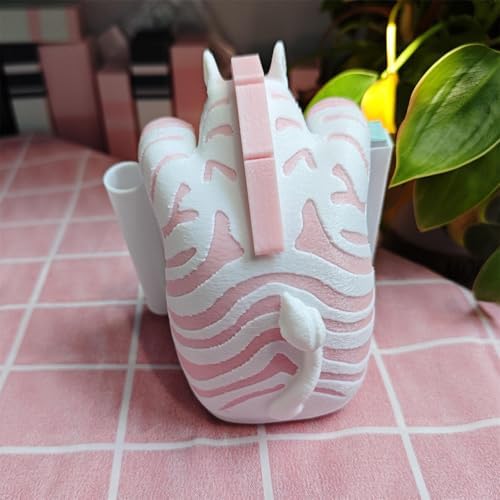Animal_Zebra Sticky Note Holder Note Dispenser Cute with Pen Holder for Desk Office Supplies, 3x3 In, Pink, C32 - Image 5