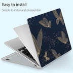 for New MacBook Air 13 inch Case 2026 M5 2025 M4 2024 M3 Chip– Aesthetic Lightweight Cute Design Clear Hard Shell 6-in-1 Bundle with TPU Keyboard Cover & 2X OTG Adapters, Gold Butterflies - Image 7