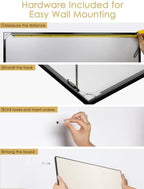 Lightomorrow Bulletin Board 40 x 30 inches, Oatmeal White Pin Board Vision Board, Black Aluminum Framed Fabric Cork Board with 10 Push Pins, Black Framed - Image 7