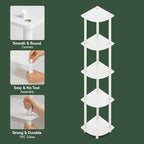 Furinno Turn-N-Tube Corner Shelf, 5-Tier Corner Bookshelf, Open Storage Shelves, for Organization and Storage, Living Room, Home Office, Garage, Bedroom, Plain White - Image 6
