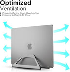 Elestoria Aluminum Vertical Laptop Stand with Gravity Auto-Lock – Adjustable Laptop Holder Vertical fits MacBook Pro/Air, Chromebook & Gaming Laptops up to 17.3" – Space-Saving Desktop Dock - Grey - Image 5