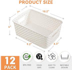 12 Pack Plastic Storage Baskets for Organizing, Storage Baskets for Shelves with Handles, Small Storage Bins with Labels, Classroom Storage Organization for Cabinet,Closet, Office - Image 3