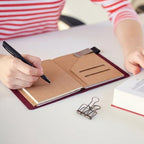 Traveling Refillable Leather Journal Notebook, Purple, Passport Size - Image 5