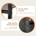 Industrial 3 Tier Printer Stand, Home Printer Wood Table with Wire Storage Shelf for Scanner Fax Machine, Heavy Duty Metal, Black with Burly Wood Board - Image 6