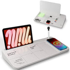 NEXTLUXE Glass Desk Whiteboard with Wireless Charger - Desktop Whiteboard with Storage, Weekly Planner, Dry Erase Pad, Organizer Drawer for Home, School, Office Gadgets – White by Unknown