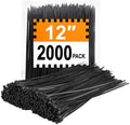 Zip Ties 12 inch (2000 Pack), 45 lb, Black Wire Ties, UV Resistant Cable Ties for Outdoor Use, LOCKLOCK by Unknown