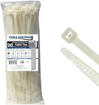 Kable Kontrol Cable Zip Ties, 20 Inch 100 Pcs HD 300lbs Test, Natural White by KABLEKONTROL%C2%AE