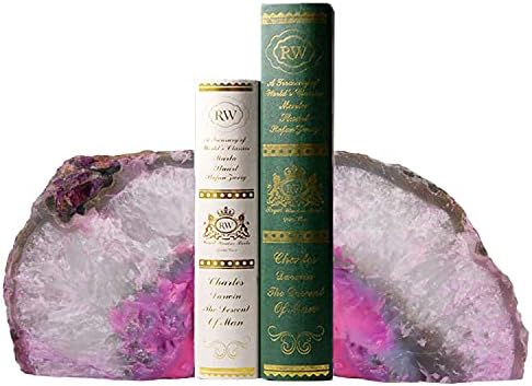 Agate Rock Bookend Heavy Duty Healing Crystal Stone Book Holders Decorative - Image 3