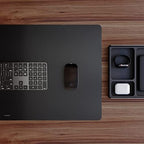 Leather Desk Mat Non Slip Large Mouse Pad Desk Blotter (Deep Black, Large - 33.5" x 15.7") - Image 6
