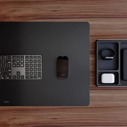 Leather Desk Mat Non Slip Large Mouse Pad Desk Blotter (Deep Black, Large - 33.5" x 15.7") - Image 6