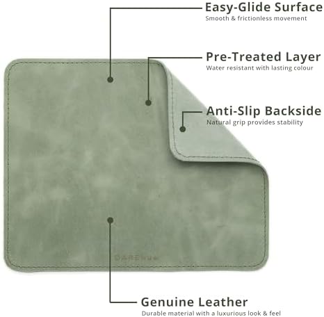 Full-Grain Leather Mouse Pad - Genuine Leather Mouse Mat with Non-Slip Backing, 3mm Thick, Smooth Mouse Glide, Desk Accessory for Office, Work & Gaming (Red, Large 11.8 x 9.8 in) - Image 4