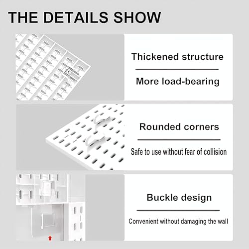 Pegboard Combination Kit, Modular White Wall Organizer - Image 5