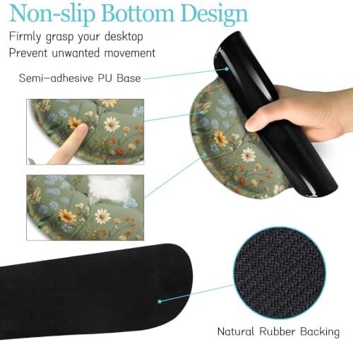 LIMKRIAN Floral Desk Mat Set, Cute Green Desk Accessories Gifts for Women - Image 5