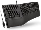 X9 Wired Ergonomic Keyboard with Cushioned Wrist Rest - Type Comfortably Longer - USB Wired Split Keyboard for Laptop, PC & Chrome Computer with 110 Ergo Keys & 5ft Cable by X9Performance