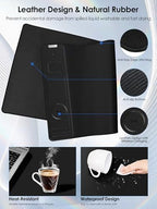 Wireless Charging Mouse Pad with Foldable Phone Holder, 15W Magnetic Fast Charging for iPhone Samsung, 31.5"x15.75" Large Desk Mat for Laptop/Keyboard, Waterproof Gaming Mousepad with Non-Slip Base - Image 5