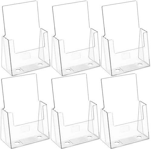 MaxGear Acrylic Brochure Holder, 6 x 9 Inch Countertop Display, 6 Pack by MaxGear
