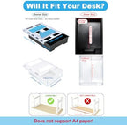 2 Pack 10.91"x 8.23" Under Desk Drawer Storage Organizer, Durable PC Material Self-Adhesive with Slide Out Rail, Hidden Hanging Desk Drawer for Office Supplies, Stationery, No Drilling Install, Black - Image 2