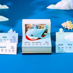 3D Calendar 2027,3D Memo Pad Time Piece Calendar 2027 Creative Desk Calendar Art Paper Sculpture Ocean Shark, 2027 Tear Off Calendar DIY Decorative Gift - Image 4