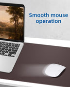 AFIING Leather Desk Pad Protector,Mouse Pad,Office Desk Mat, Non-Slip PU Leather Desk Blotter,Large desk mat,Waterproof Keyboard mat for Office/Home/Decor (Coffee,48"" x 17"") - Image 5