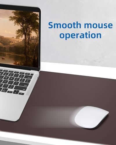 AFIING Leather Desk Pad Protector,Mouse Pad,Office Desk Mat, Non-Slip PU Leather Desk Blotter,Large desk mat,Waterproof Keyboard mat for Office/Home/Decor (Coffee,48"" x 17"") - Image 5
