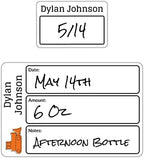 Name Bubbles - Reusable Baby Bottle Labels for Daycare (20 Labels) - Kids Washable Name Tags for Bottles, Sippy Cups, & Snack Containers, Waterproof, Baby Name Stickers, Write-On (Truck) by NameBubbles