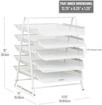 Mind Reader 5-Tier Paper Tray Organizer, White - Image 3