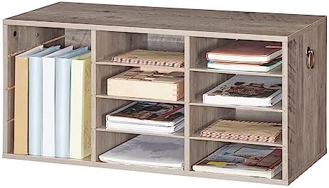 HOOBRO Countertop Mail Sorter Organizer, Wooden Literature Organizer, Student Mailbox for Classroom, Desktop Bill Organizer for Office Home School, 12 Compartments, Greige BG43WF01 - Image 4