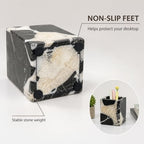 Natural Calacatta Black Marble Makeup Brush Holder, Pen Holder - Image 4