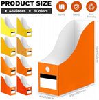 Jutom 48 Sets Cardboard Magazine Holders with Labels for School,Yellow - Image 2