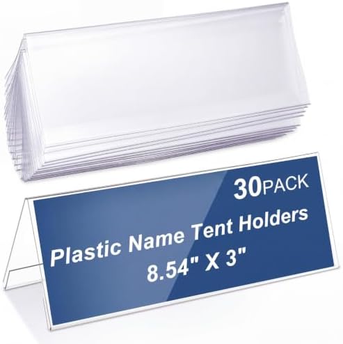 30 Pieces Acrylic Name Plate for Desk, 8.54'' x 3'' Name Tent for Meeting by Vicenpal