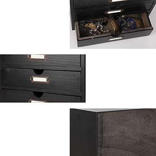 Small Wooden Drawers Wooden Box with Drawer Black - Image 7