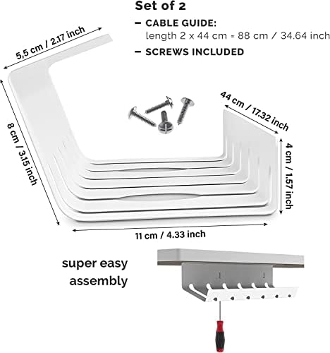 PAMO Cable Management Under Desk, Set of 2 - White - Image 3