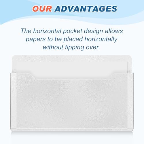 Feifeiya 2 Pcs Magnetic Pocket File Folder for Fridge, Horizontal, Clear - Image 3