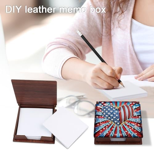 4pcs Bird and Heart Diamond Art Painting Note Box for Adults, Wooden DIY Sticky Notes Holder Kit with 640 Blank Notepads, Multi-Purpose Desk Organizer for Home Office, Study Thoughtful Gift - Image 6