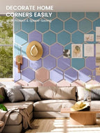 Fluxynara 8-Pack Hexagon Felt Bulletin Board Tiles, Coastal Haze-1 - Image 4