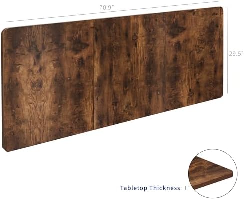 VIVO Rustic Vintage Brown 71 x 30 in Table Top, DESK-TOP72-30N - Image 3