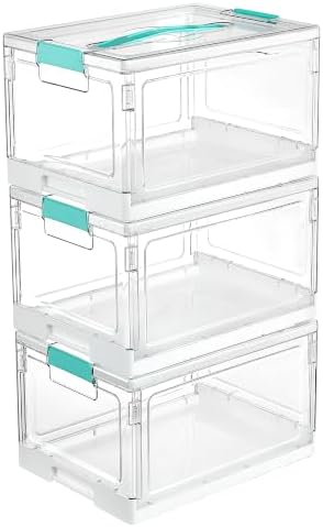 Vtopmart 24 QT Plastic Storage Box with Lid and Latches,3 Pack by Vtopmart