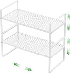 Expandable Storage Shelf, Stackable Organizer Rack, White Small 2 PK by SOFRON