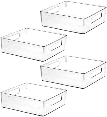 Clear Plastic Storage Bins, Pantry Organizers and Storage, Kitchen Organization and Storage Containers Bins for Organizing, Fridge, Freezer, Bathroom, Pantries, Medicine Cabinet Organizer Bin by ShelfShaper